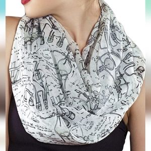 White Science Infinity Scarf